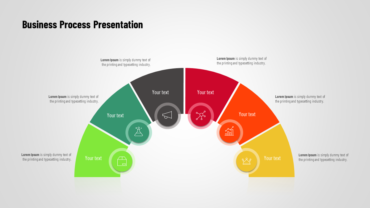 Business process PowerPoint Presentation - Six nodes